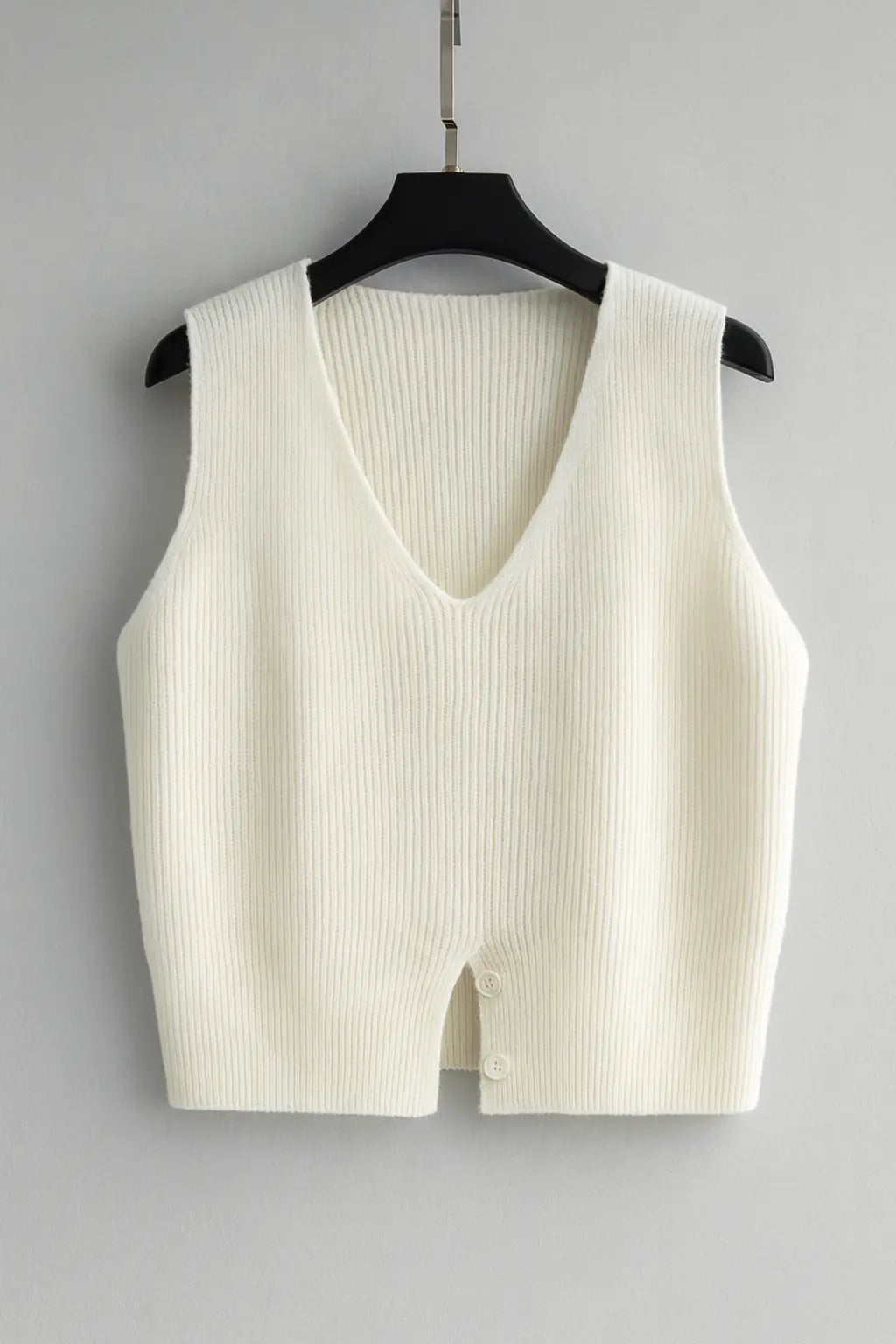 Autumn Winter V-Neck Knit Vest Threble Niche Cropped