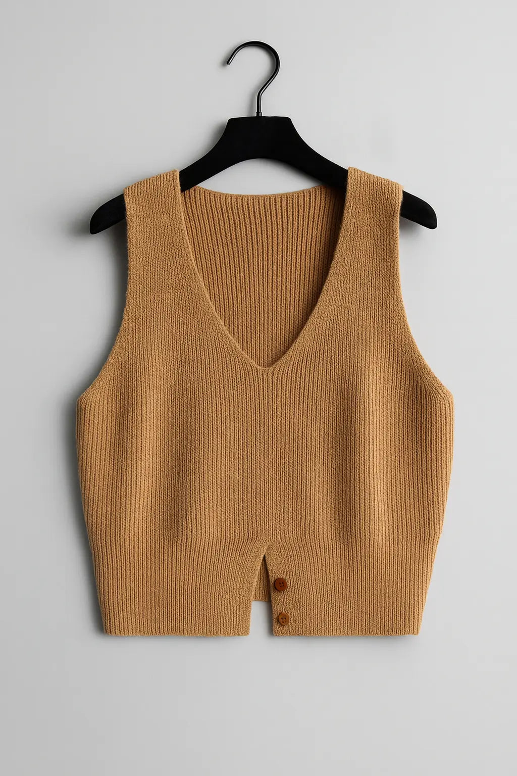 Autumn Winter V-Neck Knit Vest Threble Niche Cropped Knitwear