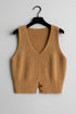 Autumn Winter V-Neck Knit Vest Threble Niche Cropped Knitwear
