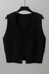 Autumn Winter V-Neck Knit Vest Threble Niche Cropped Knitwear