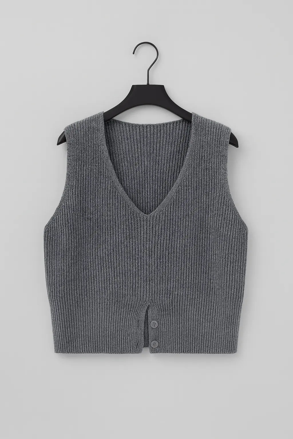 Autumn Winter V-Neck Knit Vest Threble Niche Cropped Knitwear