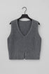 Autumn Winter V-Neck Knit Vest Threble Niche Cropped Knitwear
