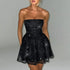 Tube Top Lace Dress With Back Bow-knot Summer Fashion Temperament Mesh Stitching Off-neck Short Skirt Novara Shop  41.00 Novara Shop Black / 2XL