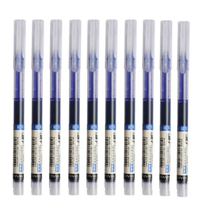 24 Pcs Straight Liquid Ball Pen Quick Drying Test Signature Gel Pen 0.5mm Black Blue Ink School Office Ball Pen Novara Shop