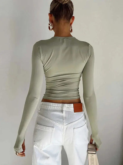 Long Sleeve Crop Top | Crew Neck Crop Top | Novara Shop