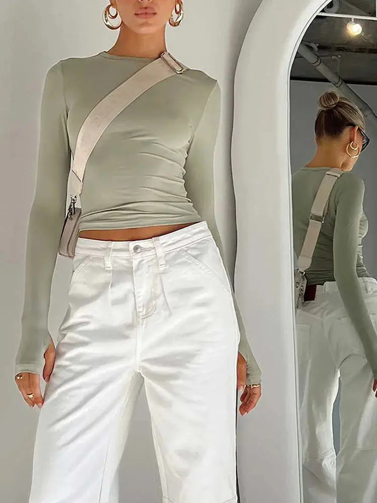 Long Sleeve Crop Top | Crew Neck Crop Top | Novara Shop