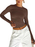 Long Sleeve Crop Top | Crew Neck Crop Top | Novara Shop