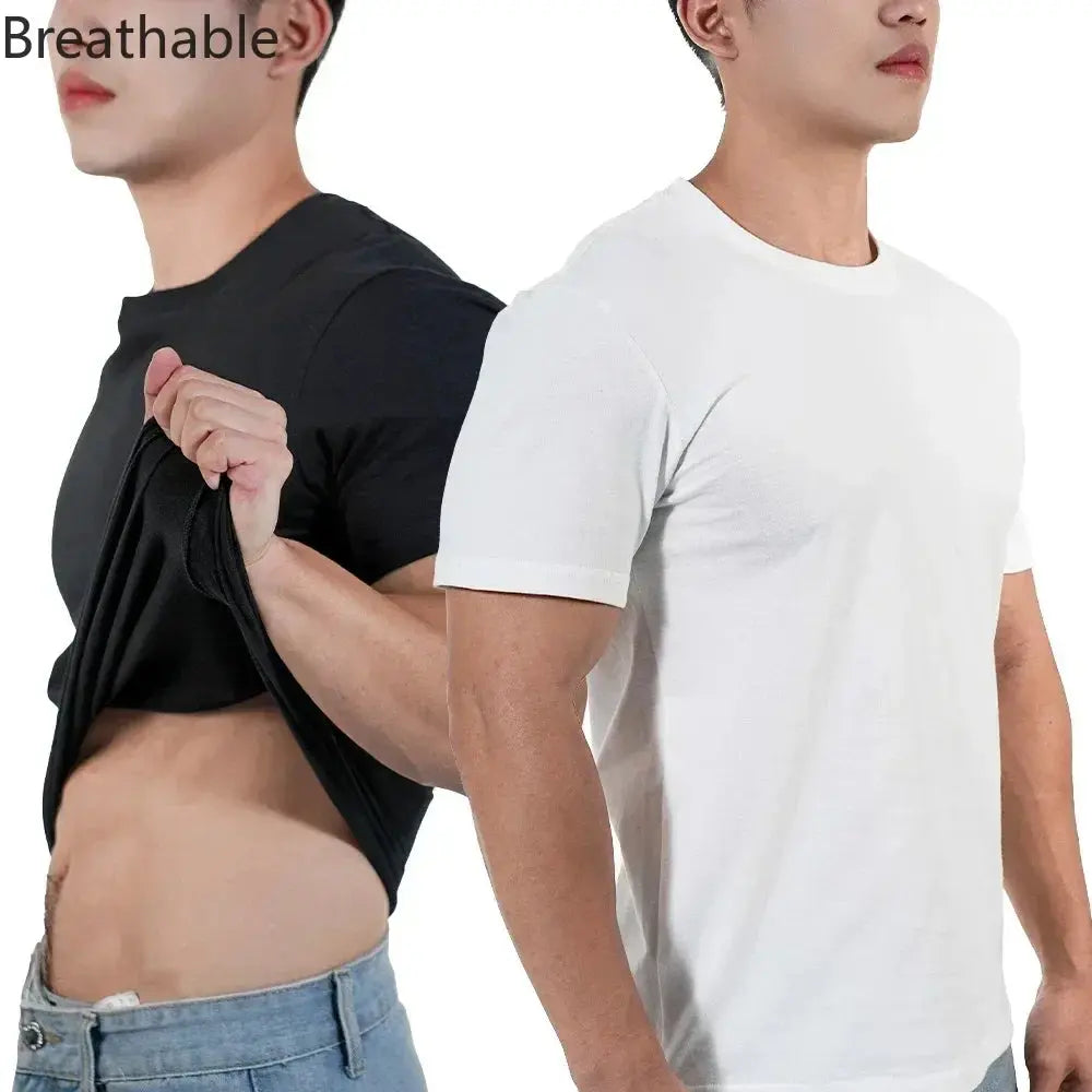 Men T shirts Polyester Thin Short-sleeve Tee Fitness Muscle Joggers Bodybuilding Quick Dry tshirt Male Gym Clothes Oversize tops Novara Shop