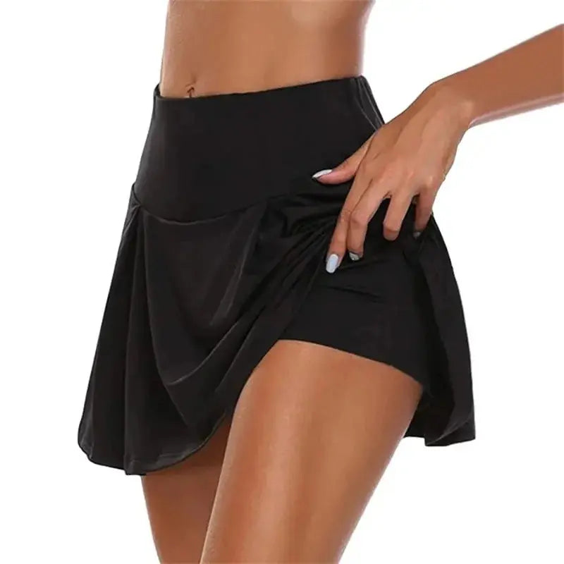 Summer Women Sprints Tennis Dance Fitness Short Skirts Quick Drying Solid Female Lining High Waist Mini Skirts Shorts DF4987 Novara Shop