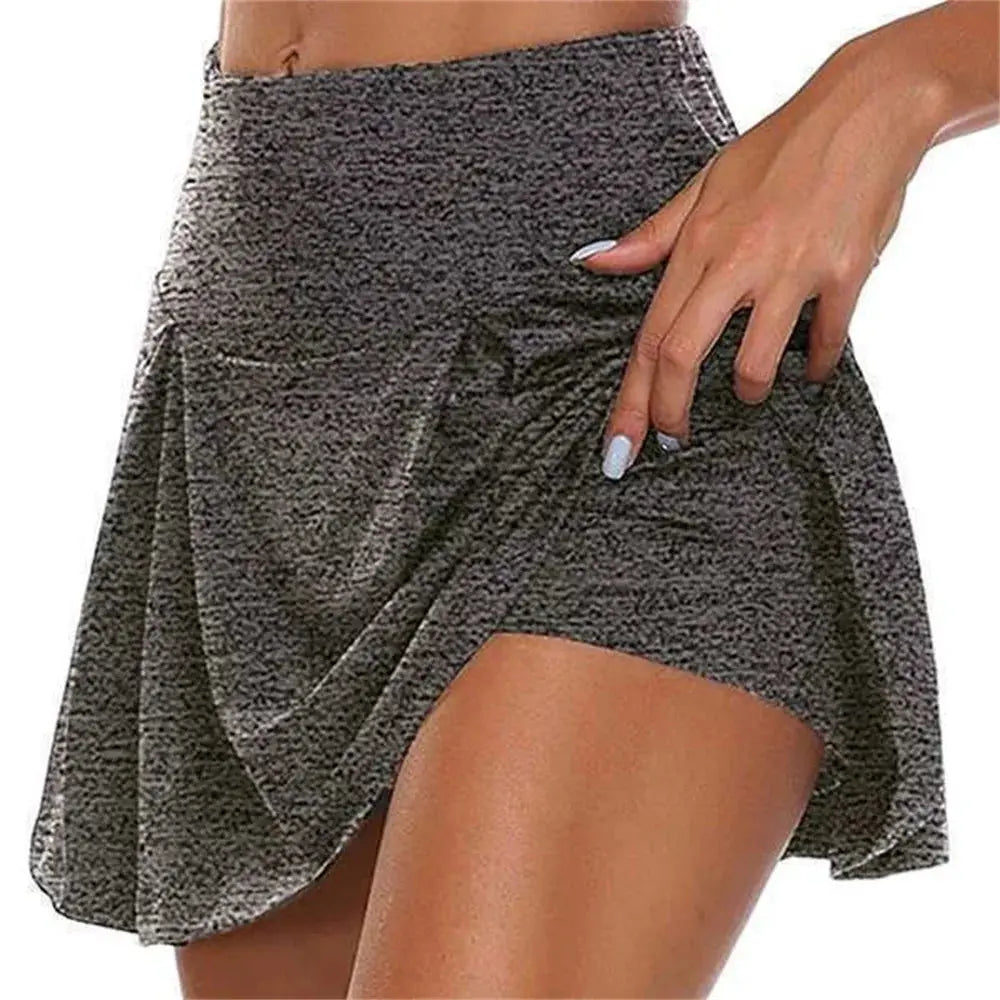 Summer Women Sprints Tennis Dance Fitness Short Skirts Quick Drying Solid Female Lining High Waist Mini Skirts Shorts DF4987 Novara Shop