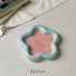 Hand Drawn Star Shaped Heart Plate Cat Bowl Cute Cartoon Don