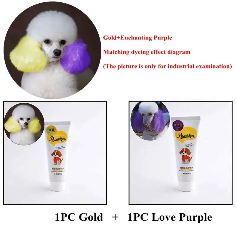Pet Dye Cream  80g Semi Permanent High Pigmented Colorful Do