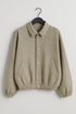 Casual Grid Lapel Zipper Pocket Short Coat Women Loose Full Sdy Chic C