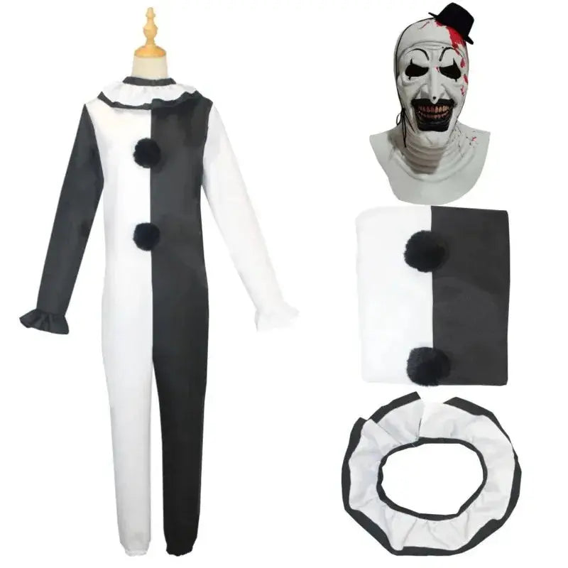 Terrifier Art Clown Joker Cosplay Costume Men Jumpsuit Women Role Play Fancy Dress Up Horror Dress Suit Halloween Carnival Party Novara Shop