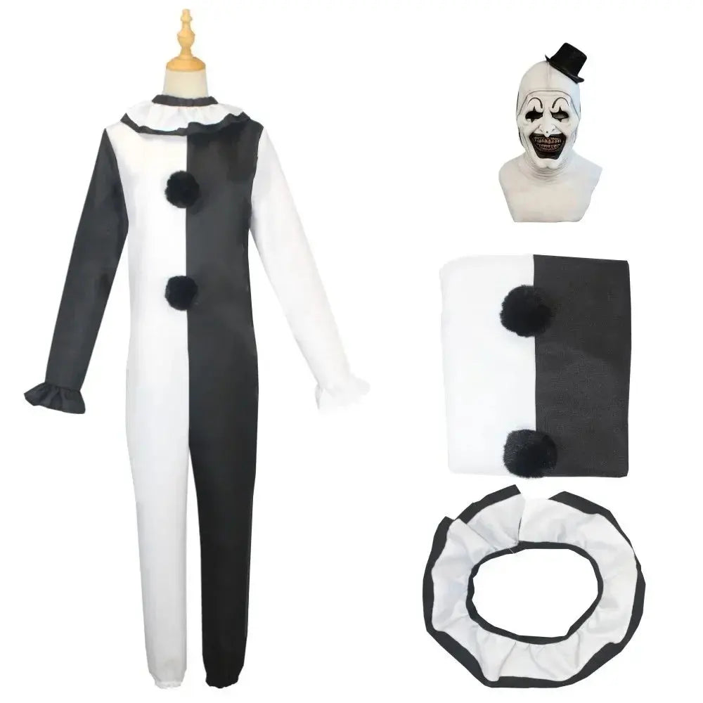 Terrifier Art Clown Joker Cosplay Costume Men Jumpsuit Women Role Play Fancy Dress Up Horror Dress Suit Halloween Carnival Party Novara Shop