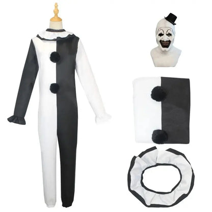 Terrifier Art Clown Joker Cosplay Costume Men Jumpsuit Women Role Play Fancy Dress Up Horror Dress Suit Halloween Carnival Party Novara Shop