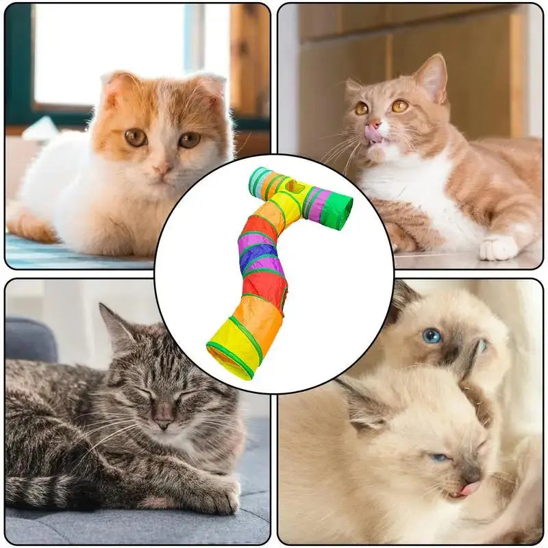 Cat Tunnels Large Cat Play Tunnel Indoor Foldable Bored Kitj