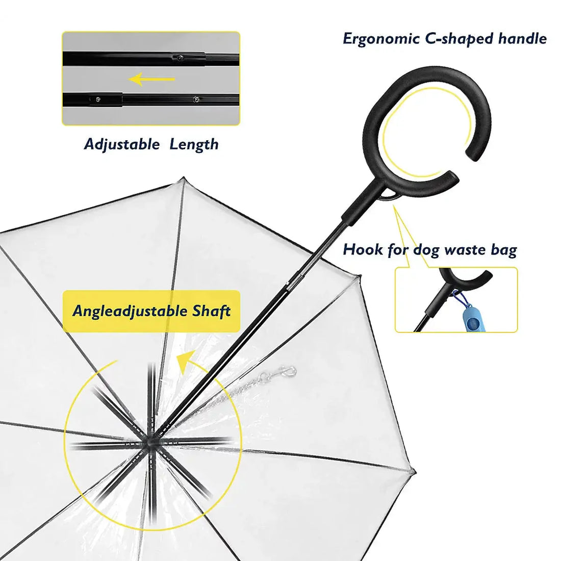 Dog Rain Umbrella | Transparent Dog Umbrella | Novara Shop