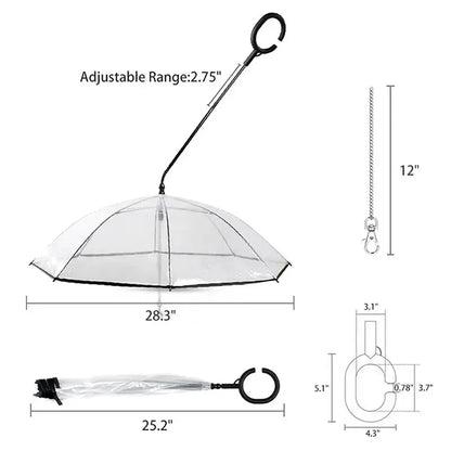 Dog Rain Umbrella | Transparent Dog Umbrella | Novara Shop