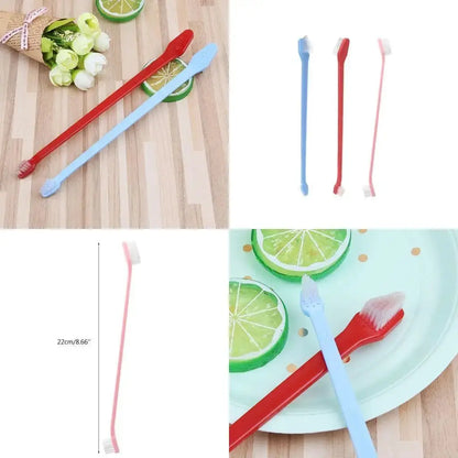 Double for Head Dog Toothbrush Long Handle Pet Toothbrush fo