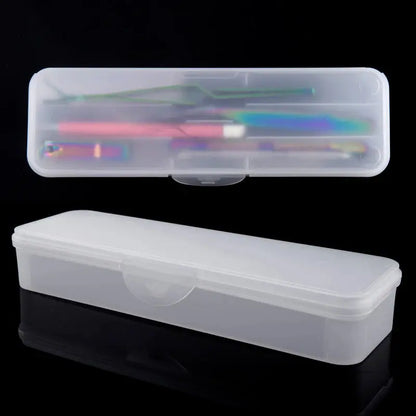 1Pc Rectangle Double-layer Nail Art Tool Empty Storage Box Tweezers Clippers Nail Brush Files Portable Plastic Container 22cm Novara Shop