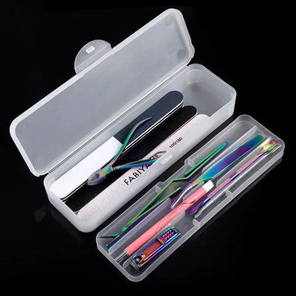 1Pc Rectangle Double-layer Nail Art Tool Empty Storage Box Tweezers Clippers Nail Brush Files Portable Plastic Container 22cm Novara Shop