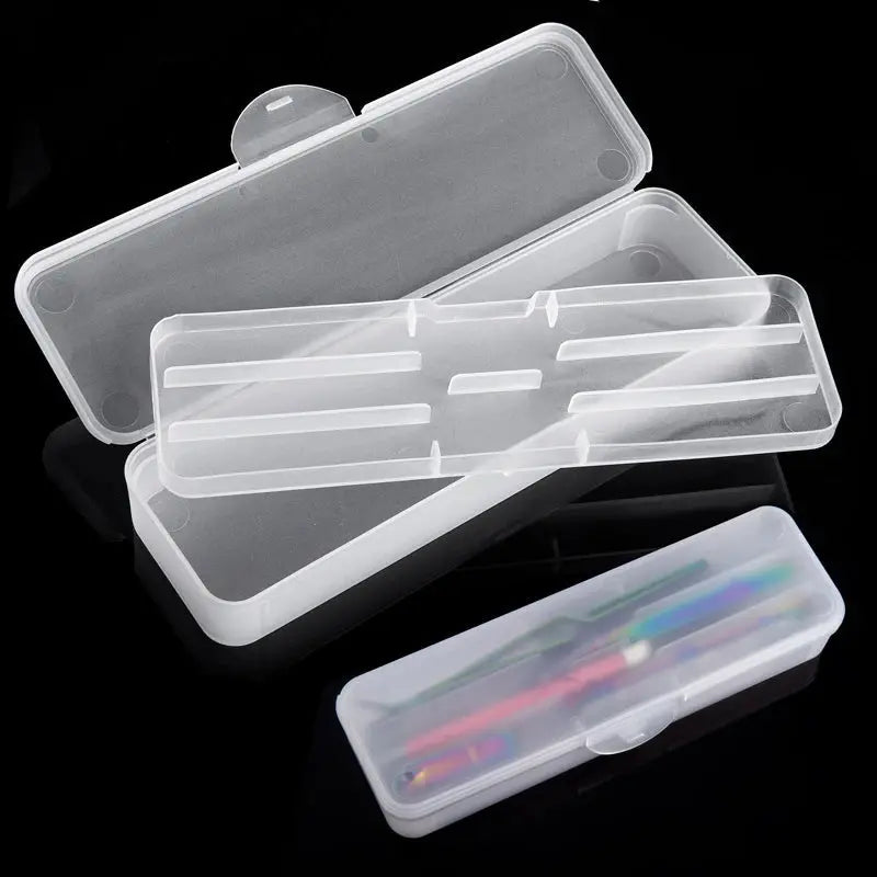 1Pc Rectangle Double-layer Nail Art Tool Empty Storage Box Tweezers Clippers Nail Brush Files Portable Plastic Container 22cm Novara Shop