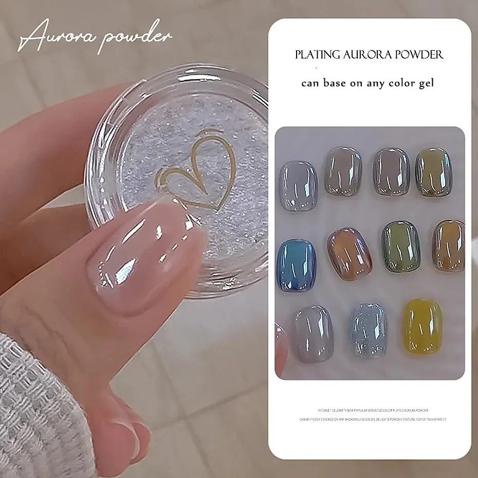 Pearl White Nails Glitter Dust Chrome Moonlight White Rubbing on Powder Silver Shell Mirror Pigment Nail Art Supplies Decoration Novara Shop