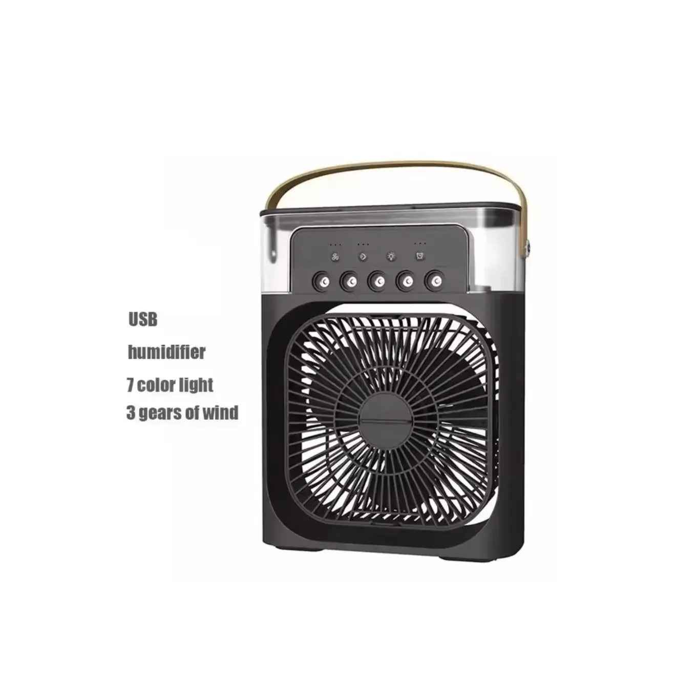 3 in 1 Air Cooler Mini Fan with LED Night Light and Humidifier for Home and Office