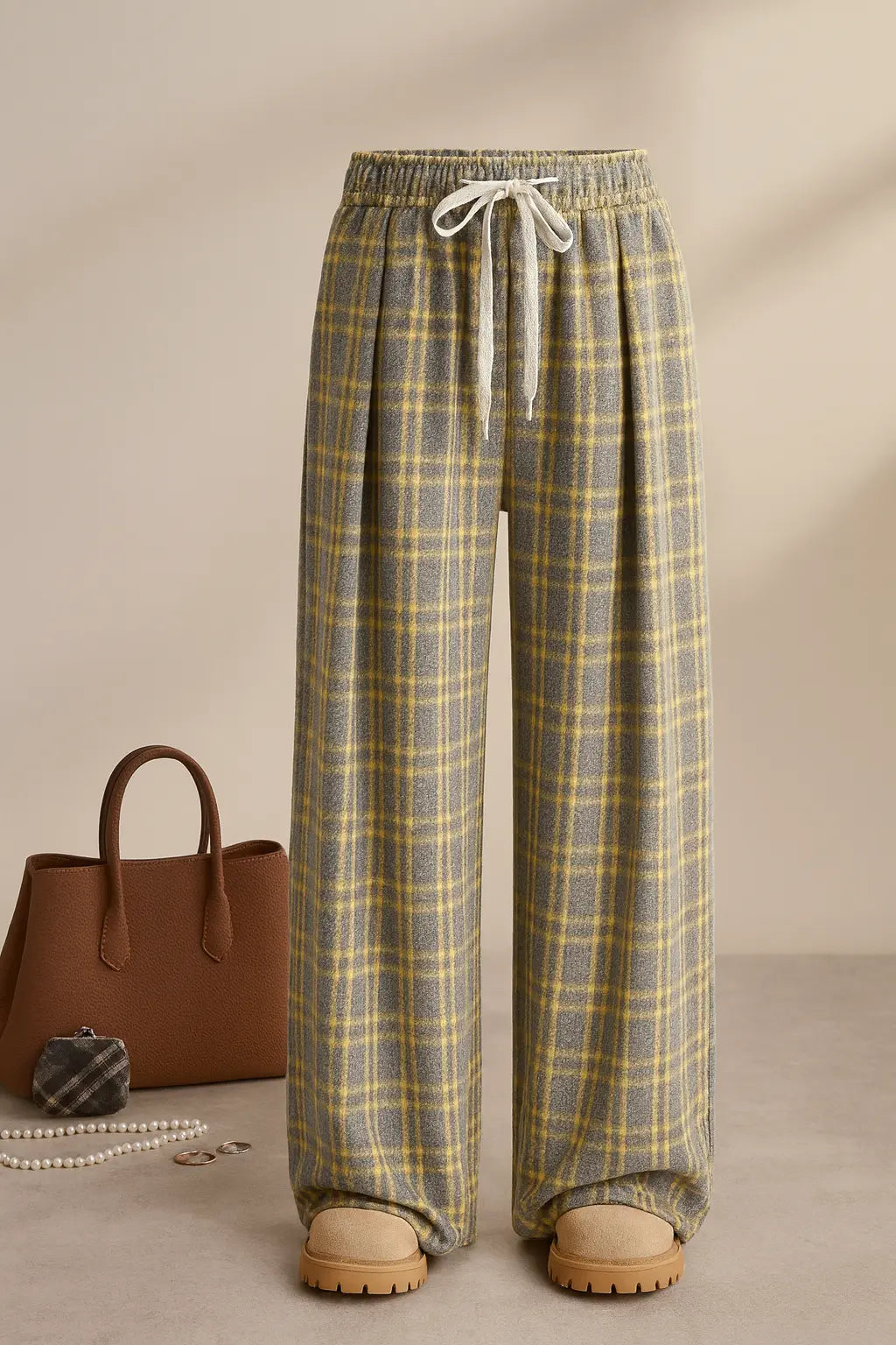 Wide-Leg Plaid Pants | Unisex Plaid Pants | Novara Shop