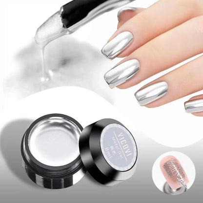 High Brightness Metal Mirror Nail  Glue Liquid Silver Flash Platinum Pull Wire Hook Edge Painted Gel For Manicure Supplies Novara Shop
