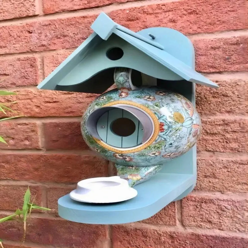 Home Garden Pet Products Green Teapot Bird House and Feeder Courtyard Decoration Bird Supplies Farm Decoration Accessories Novara Shop