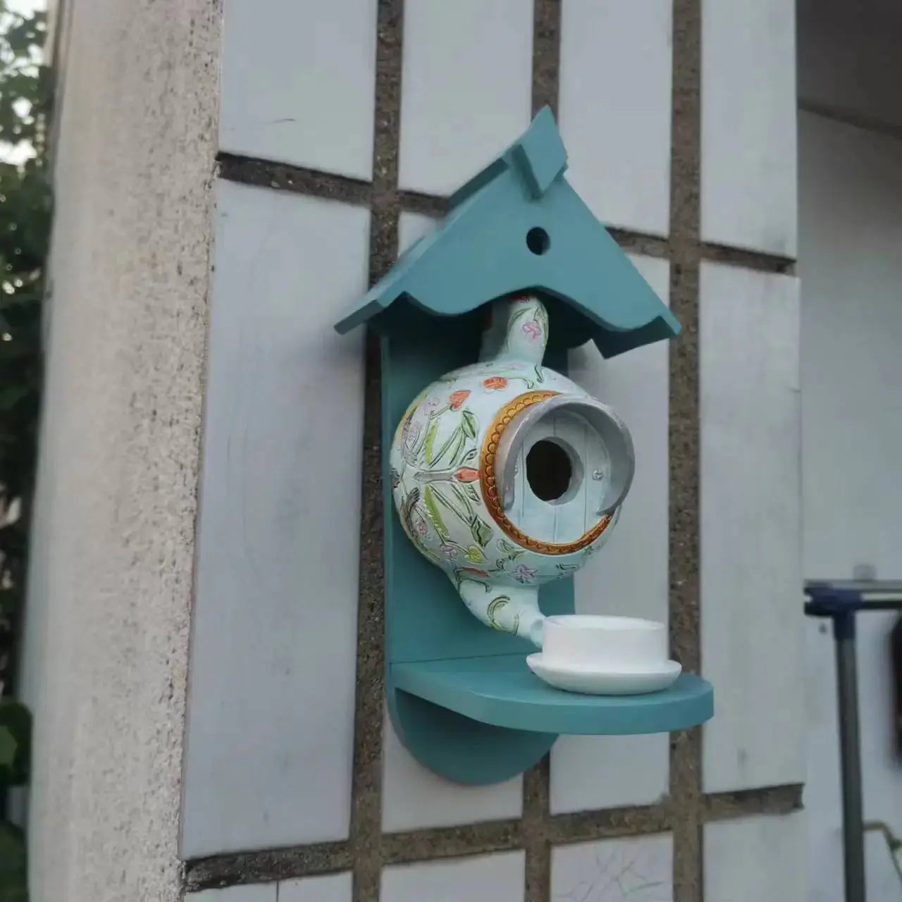 Home Garden Pet Products Green Teapot Bird House and Feeder Courtyard Decoration Bird Supplies Farm Decoration Accessories Novara Shop