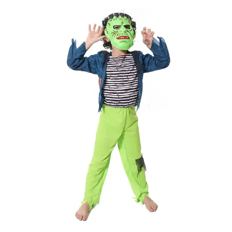 Boy Cartoon Frankenstein Cosplay Costume Boys Girls Horror Halloween Destroyer Outfits Carnival Easter Purim Fancy Dress Novara Shop