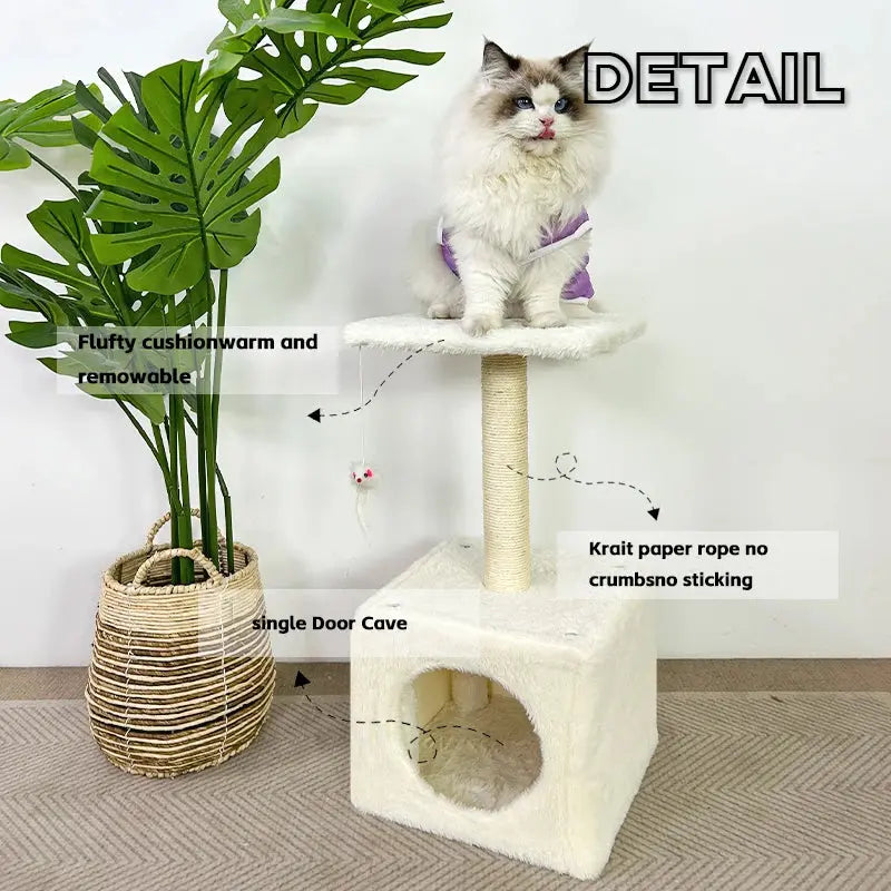 YXT Pet Supplies Natural Sisal Cat Climbing Frame Square Flannel Cat Nest Home Decorations Novara Shop
