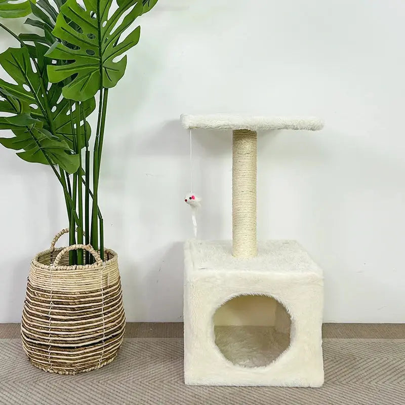 YXT Pet Supplies Natural Sisal Cat Climbing Frame Square Flannel Cat Nest Home Decorations Novara Shop