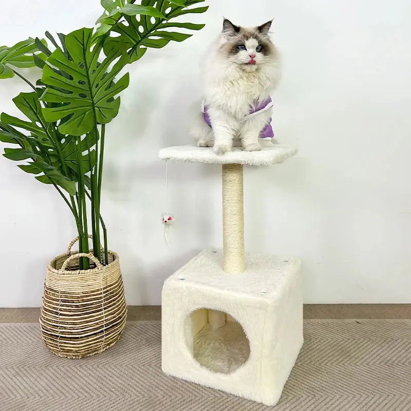 YXT Pet Supplies Natural Sisal Cat Climbing Frame Square Flannel Cat Nest Home Decorations Novara Shop
