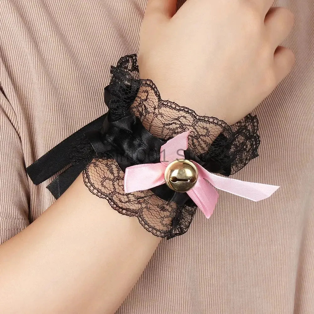 Womens Halloween Maid Lace Cat Ear Headband Hair Accessories Cat Ear Headband Long Tassel Japanese Animation Cosplay Accessories Novara Shop