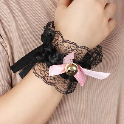 Womens Halloween Maid Lace Cat Ear Headband Hair Accessories Cat Ear Headband Long Tassel Japanese Animation Cosplay Accessories Novara Shop