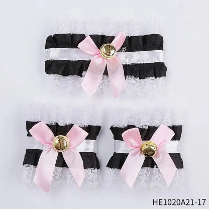 Womens Halloween Maid Lace Cat Ear Headband Hair Accessories Cat Ear Headband Long Tassel Japanese Animation Cosplay Accessories Novara Shop
