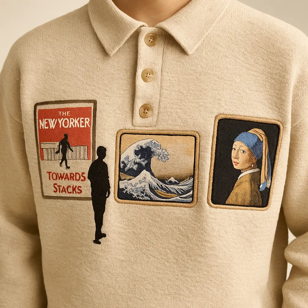 Mens High Quality Knitted Gallery Sweater Loose Long Sleeve Pa