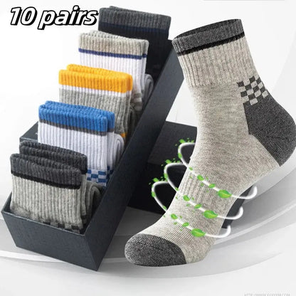 10pairs Breathable Cotton Sports Stockings Men Bamboo Fiber Autumn and Winter Men Socks Sweat Absorption Deodorant Business Sox Novara Shop