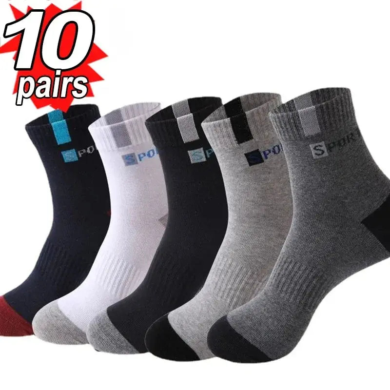 10pairs Breathable Cotton Sports Stockings Men Bamboo Fiber Autumn and Winter Men Socks Sweat Absorption Deodorant Business Sox Novara Shop