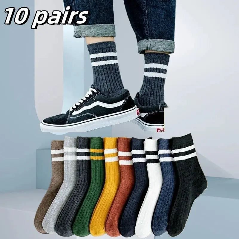 10pairs Breathable Cotton Sports Stockings Men Bamboo Fiber Autumn and Winter Men Socks Sweat Absorption Deodorant Business Sox Novara Shop