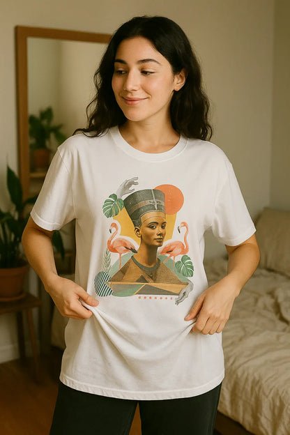 NovaraShop Collection 100% Cotton T-Shirt For Women Design High Quality Novara Shop