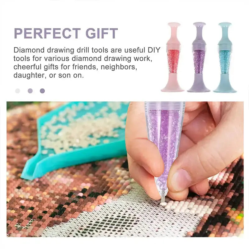 Diamond Painting Pen Tool Diamond Art Pen Flower Pot Shaped Point Drill Pen Nail Point Diamond Dotting for Nail Art Craft Making Novara Shop