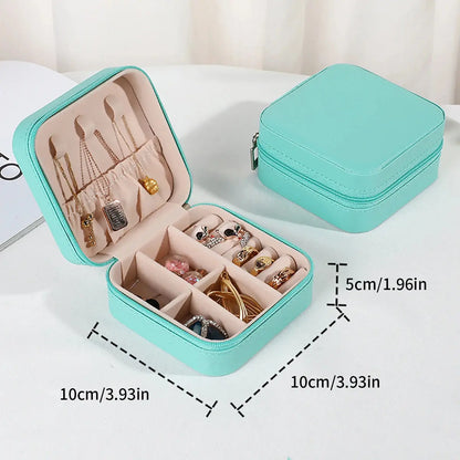 PU Leather Jewelry Mini Storage Box Travel Home Bracelet Earrings Storage Display Case For Women Ring Jewelry Portable Organizer Novara Shop