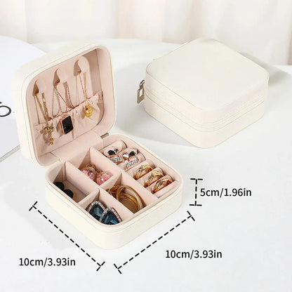 PU Leather Jewelry Mini Storage Box Travel Home Bracelet Earrings Storage Display Case For Women Ring Jewelry Portable Organizer Novara Shop
