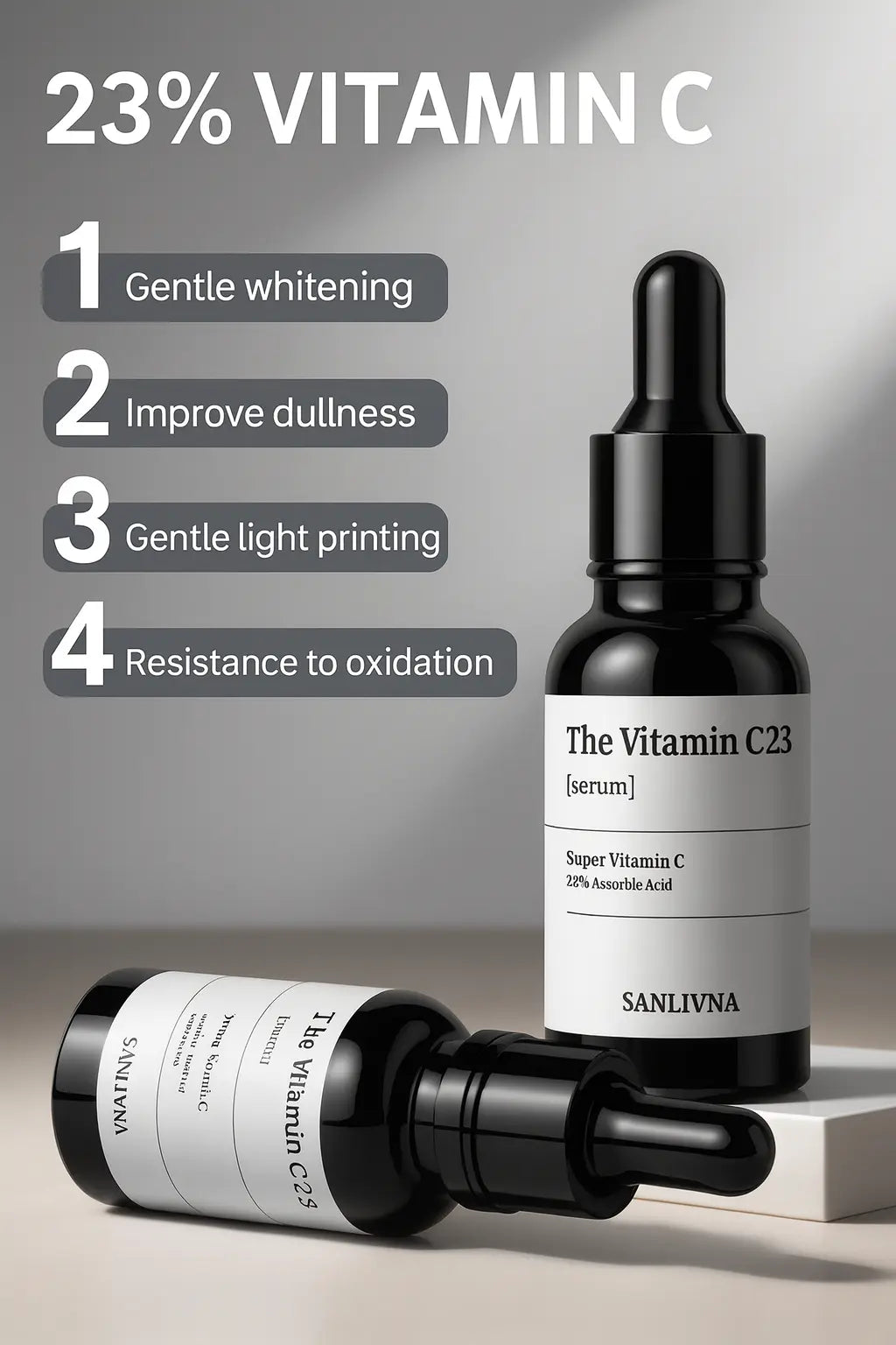 Sanlivna Korean Skincare 6 Peptide + 23% VC Duo - Firming &amp; Revitalizing Serum Set Novara Shop