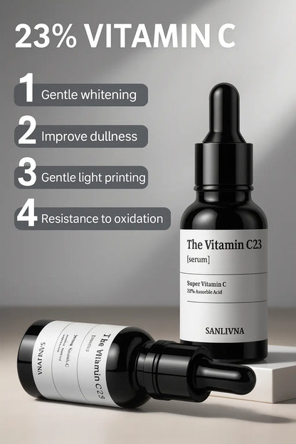 Sanlivna Korean Skincare 6 Peptide + 23% VC Duo - Firming &amp; Revitalizing Serum Set Novara Shop